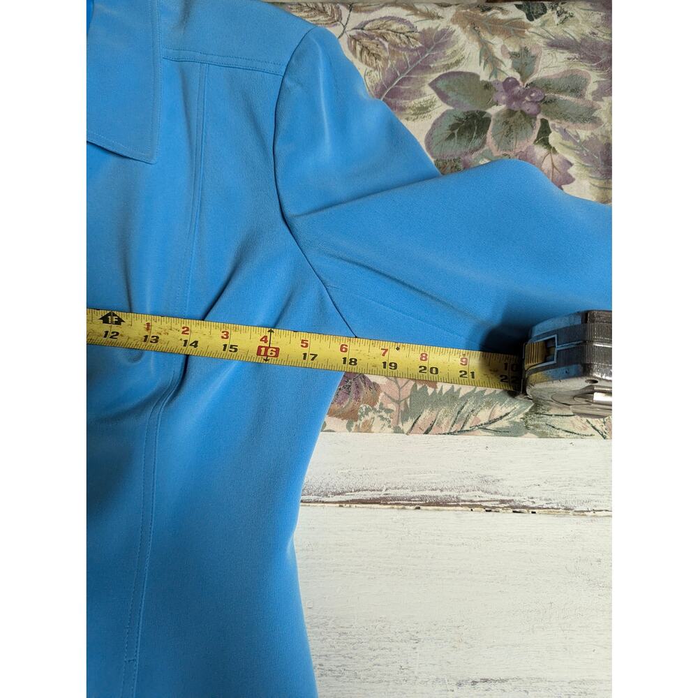 Jones New York Sky Blue Shacket Blazer Minimalist Career 8 button Up Vintage - Picture 8 of 9